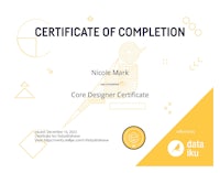 a certificate of completion for core designer