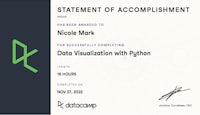 a certificate for data visualization with python