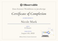 a certificate for data science workflows in java